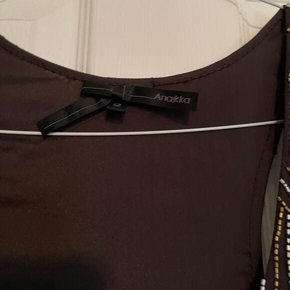 Women's Anaikka Beaded Copper & Silver Coca Sleeveless Mini Dress Size 2 - Picture 4 of 8